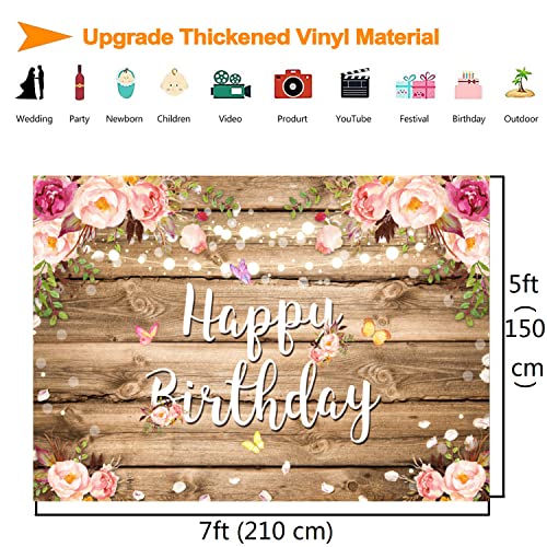 Fondo Fotográfico Floral Rosa para Cumpleaños 7x5ft miniatura 5