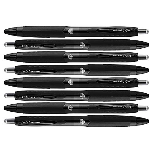 Uni-Ball Signo 307 Medium Point Retractable Rollerball Gel Pens, Black, 8 Count