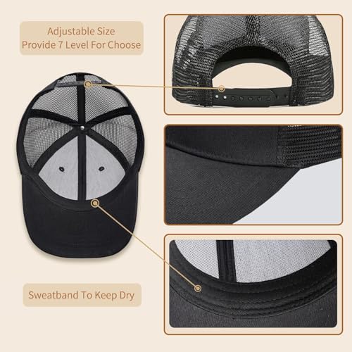 Image of World's Best Dad Ever Trucker Hat Baseball Cap Fathers Day Birthday Gifts for Dad from Daughter Son Black Fathers Day Hat