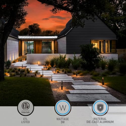 Image of LEONLITE 2-Pack 3W 5CCT LED Low Voltage Path Lights Aluminum Black