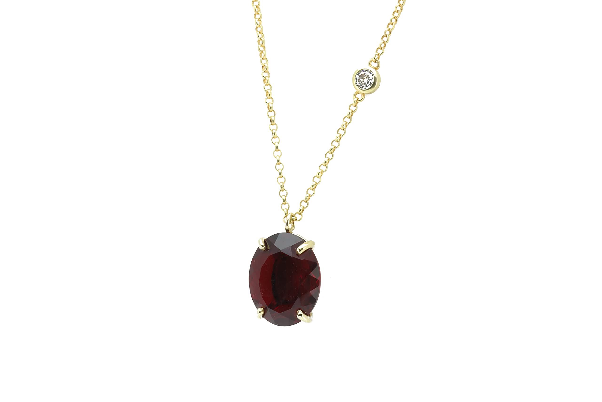 Pendentif ovale en or et grenat véritable : un bijou d'exception - 8