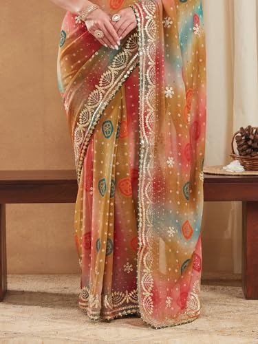 Image of Women's Banarasi Silk With Jacquard Print Saree With Blouse