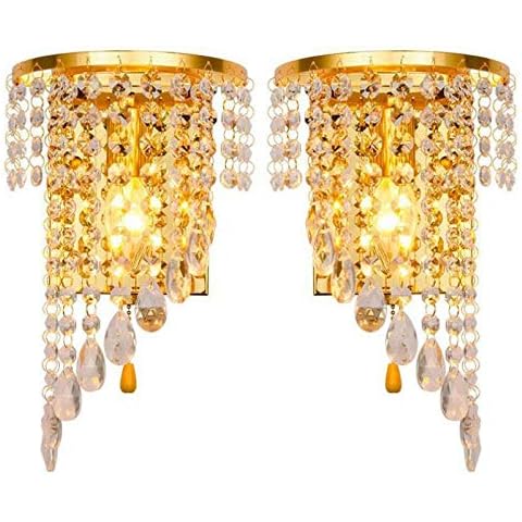 Kristall Wandleuchte Chrom Links Rechts Wandleuchte Wandleuchte Gold Foyer Wohnzimmer Schlafzimmer Nachttisch E14 LED-Licht Cover