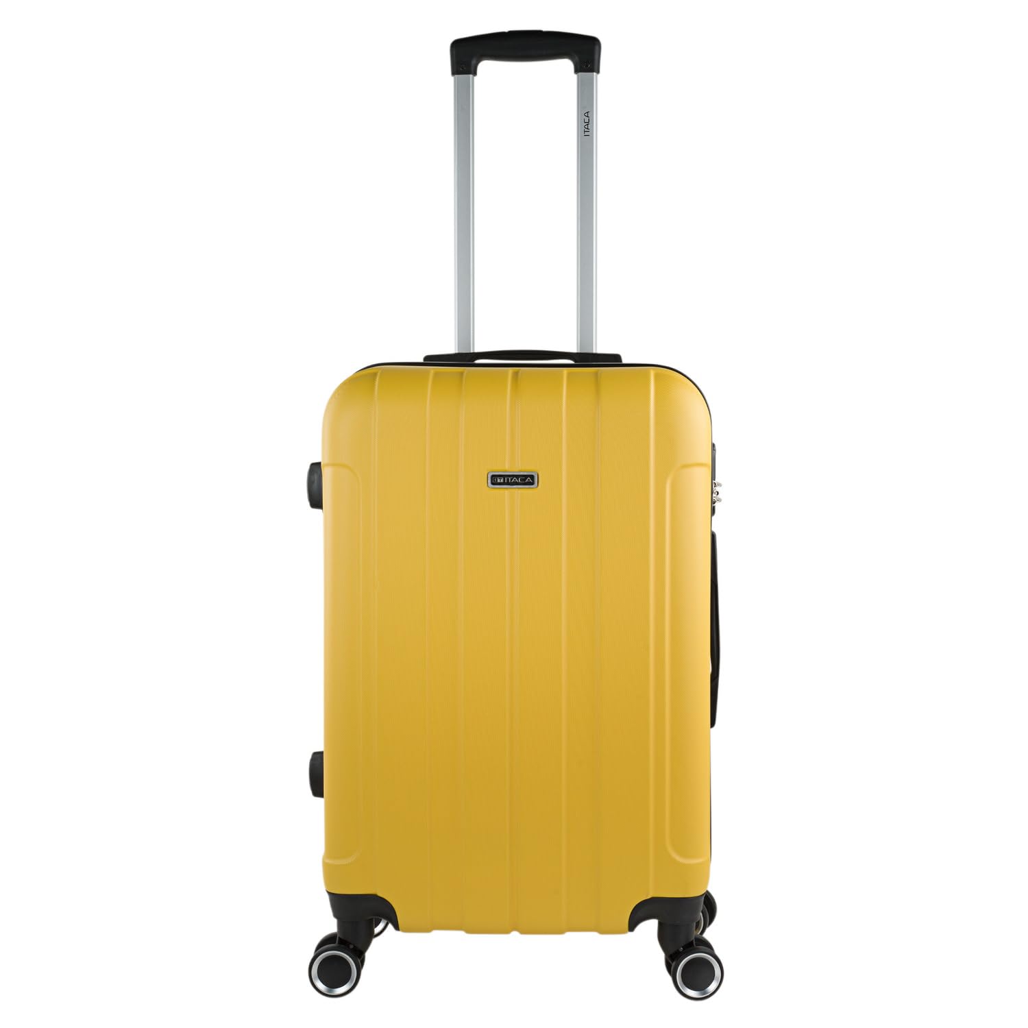 ITACA - Zestaw dwóch sztywnych futerałów podróżnych Wózek na 4 koła 64/73 cm ABS. Odporny i lekki. Uchwyty kłódki. Średnie i duże. 771116, Żółty