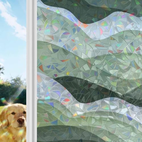 Película para ventana privacidad arcoíris verde salvia miniatura 1