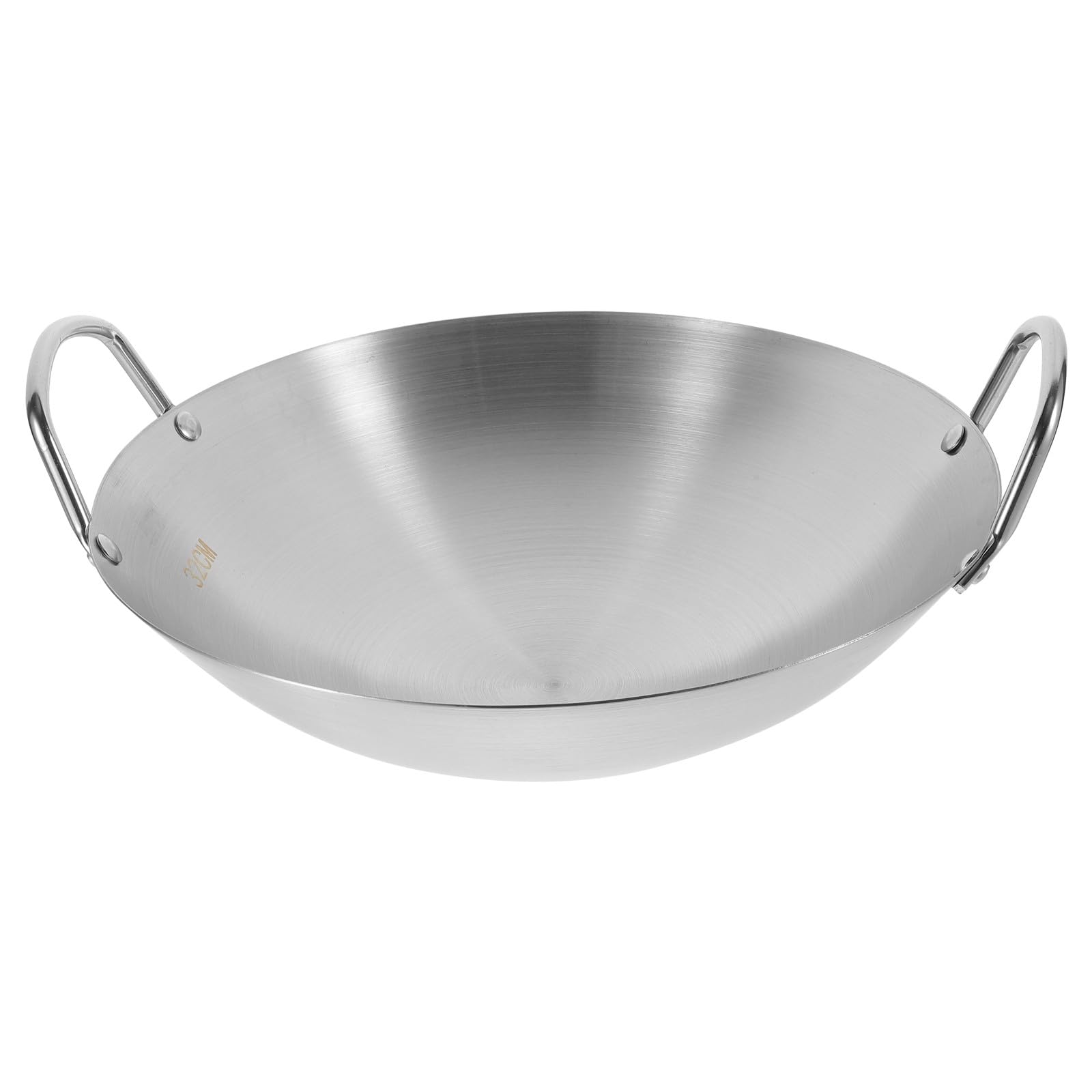 Wok fond rond acier inoxydable Healvian cuisine à induction et repas sains à haute température