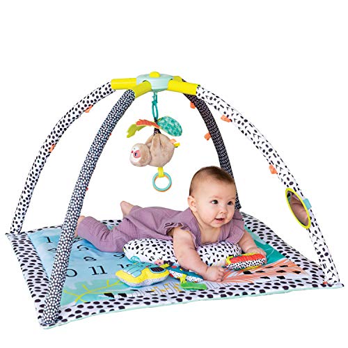 Infantino Milestones & Memories Twist and Fold Gym - Collapsible 4-in-1 Play Mat Stimulating, with 4 Modes and 4 Additional Sensory Toys for Infants and Toddlers, Multicoloured - Afbeelding 3
