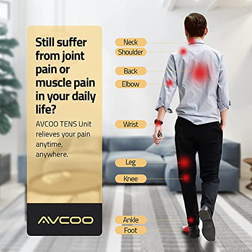 Independent Dual Channel TENS Unit Muscle Stimulator, AVCOO 20 Modes