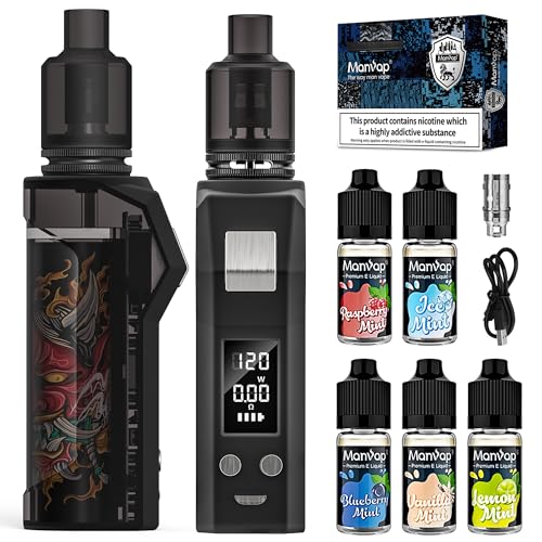 Cigarrillo Electronico de Vapor sin Nicotina Vaper Kit Cigarro Electronico Vaporizador kit completo-20W/500mAh Batería con 0.6Ohm Núcleo de Atomización, No Nicotina