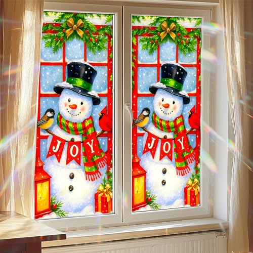 HOMETITUTE film decorativo de ventana muñeco de nieve miniatura 7