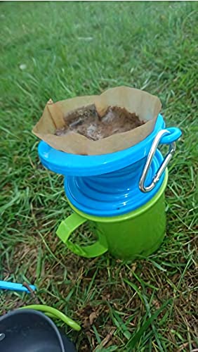 Wolecok Collapsible Pour Over Coffee Dripper,Silicone Reusable Cone Filter Holder For Camping Backpacking- For Home, Camping, Travel, Office（Light Blue) #TOP7