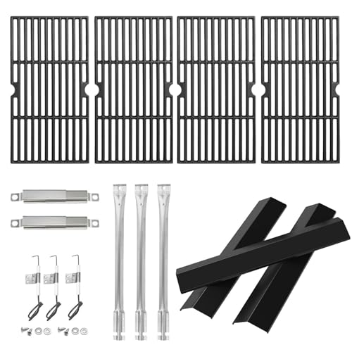 Grill Replacement Parts for Oklahoma 3-Burner Joes Longhorn Combo Charcoal/Gas Smoker 14201767 15202029 16202046 18202083 Cooking Grates Heat Plates Burners Parts for Oklahoma Joes Accessories