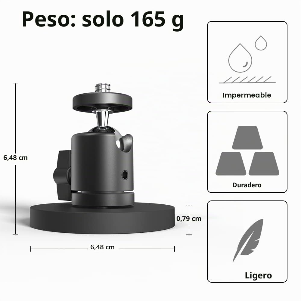 Soporte magnético para cámara de acción Go Pro, Soporte Giratorio de 360 °, Compatible con GoPro Hero 13 12 11 10 9 8 7 6 5 Negro, dji Osmo Action 5 Pro 4 3 2, Crosstour/Campark/AkASO y más