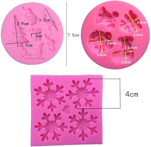 Miniatura 2 de 3 unids Navidad Papá Noel árbol caramelo ciervos trineo campana copo de nieve insecto gif para bricolaje pastel hornear fondant gota pegamento