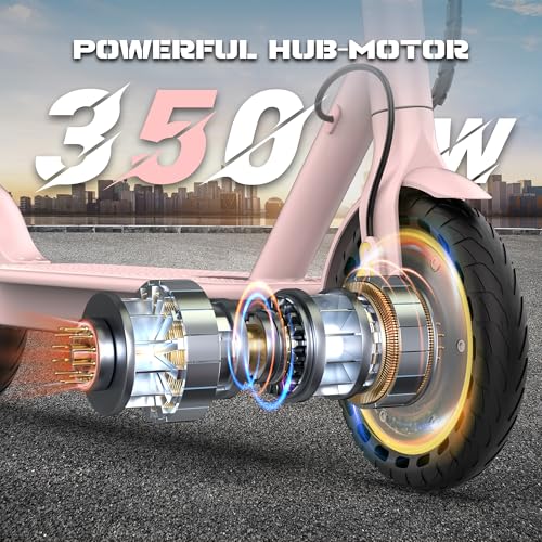 Image of Electric Scooter with 8.5 inch /10 inch Solid Tire, 350W /500W Powerful Motor & 19 /22 MPH Top Speed, 16 /25 Miles Long Range, Folding E Scooter with Dual Braking for Teens and Adults