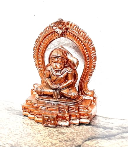 Image of Copper Idols of god Hanuman, 5.3cm, 97Grams, Hand Made Copper Idol, Pack of 1 Piece
