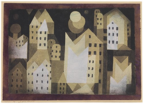 Impression Paul Klee Cold City finition semi-gloss cadre marron chic
