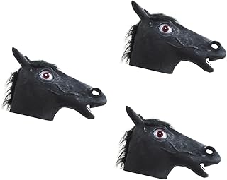 NOLITOY Adereços De Baile 3 Peças Máscara De Cosplay De Animais Máscara De Halloween Capa De Cabeça De Cavalo Festival Cosplay Adereços Máscara De Cabeça De Cavalo Máscara De