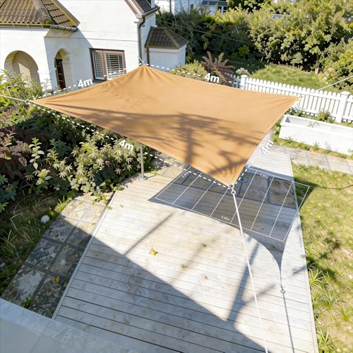 HAIKUS Voile d'ombrage Carré 4x4 m, Toile Ombrage HDPE Respirant (185g/㎡), Filet dombrage 4m avec Protection UV pour Patio Jardin Terrasse Camping...