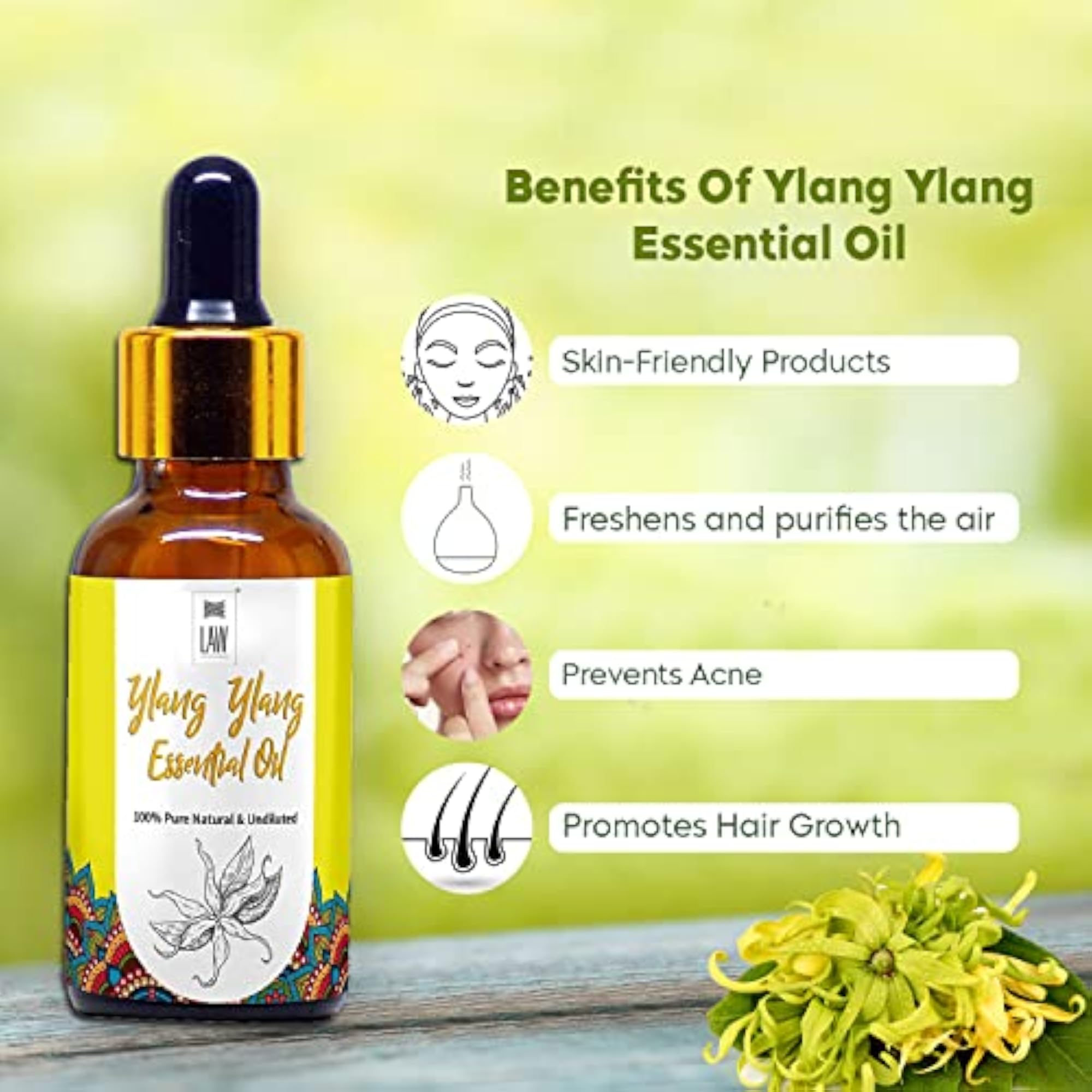 100% Pure Natural Ylang Ylang Essential Oil, 30ML
