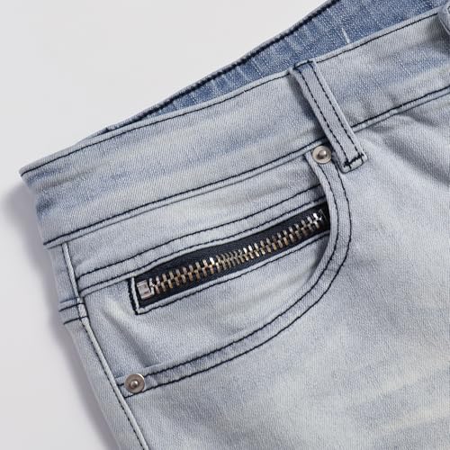 Men's Low-Rise Stretch Ripped Jeans Flare Slim Fit Fashion Denim Jeans4