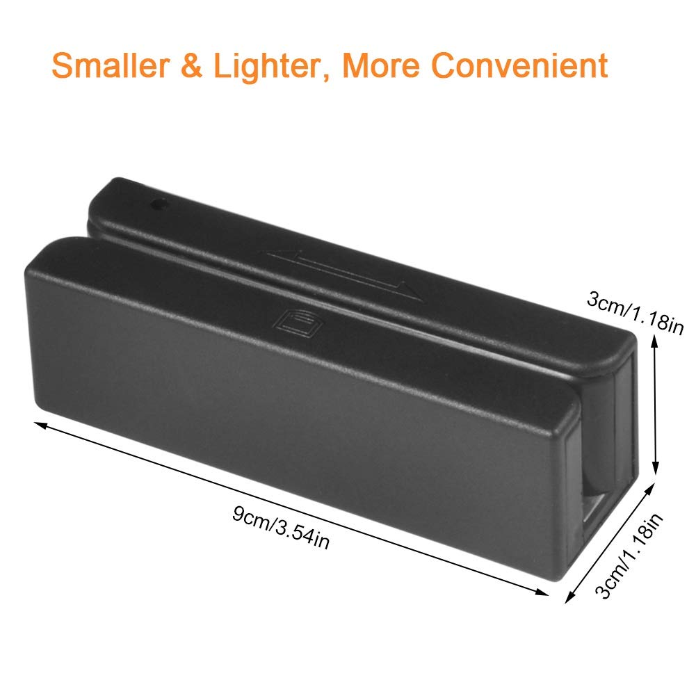 Nikou Lector de Tarjetas de crédito, Lector de Tarjetas de crédito USB, Lector de Tarjetas de Banda magnética MSR580 3 Pistas Mini mag Hi-Co Swiper 1 Pack