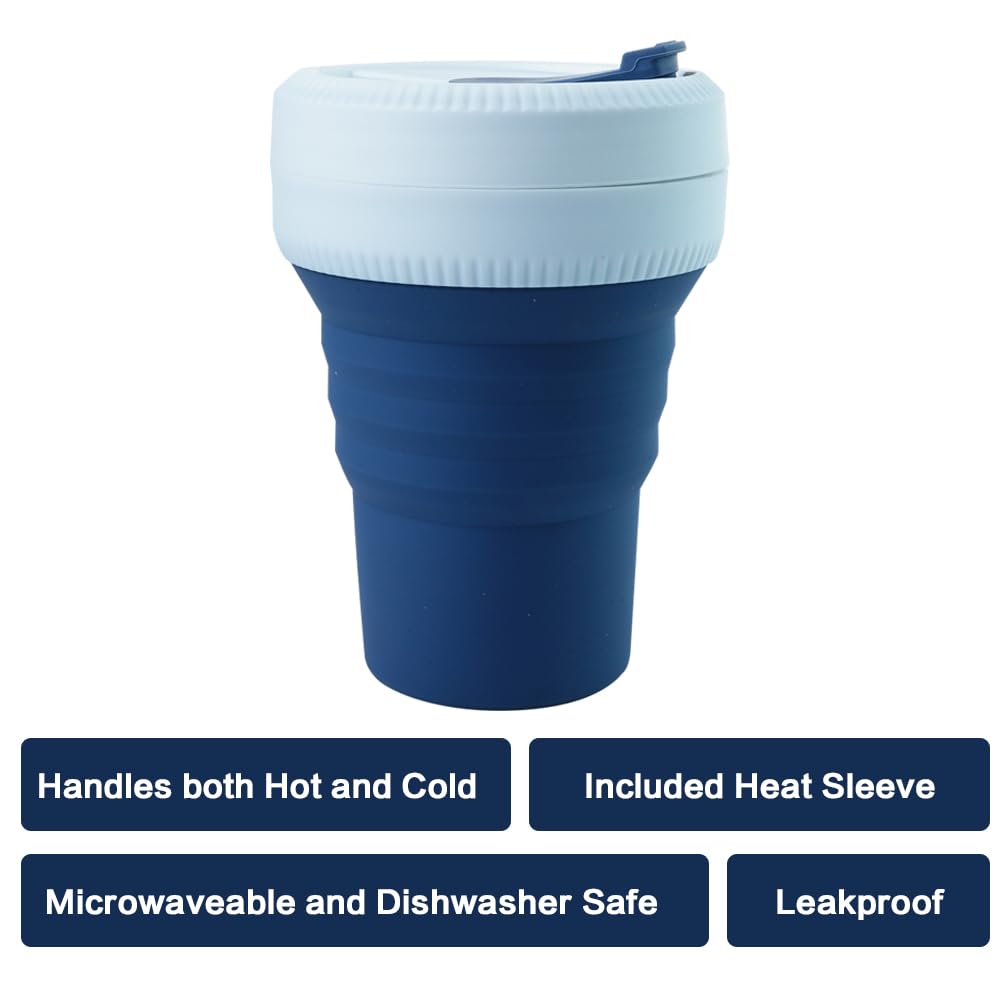 Juego de cuenco plegable de silicona y taza de viaje para viajes y camping, microondas y refrigerador, apto para frío y calor