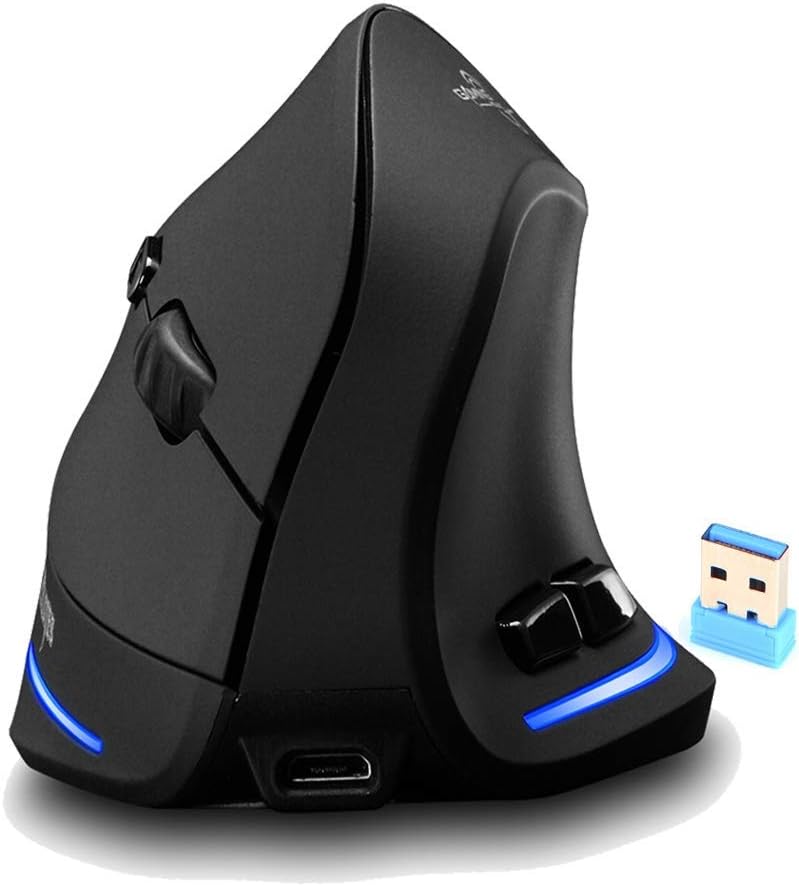 Souris Ergonomique Sans Fil 2,4 Ghz Verticale Sans Fil Dpi 1000-1600