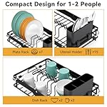 Over the Sink Dish Drying Rack,In Sink Dish Drying Racks,Expandable Dish Rack Over Sink Counter,Adjustable Dish Drainer for Inside Sink with Utensil Holder, Stainless Steel Dish Strainer Compact Size - Image 4
