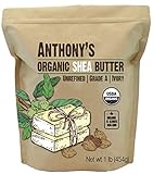 Anthony's Organic African Shea Butter, 1 lb, Unrefined, Grade A, Ivory, Raw