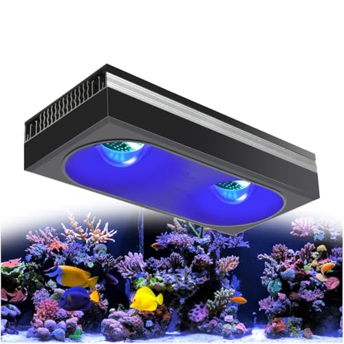 PopBloom RL180 WiFi LED Acquario Marino, 180W Lampada Acquario Marino a Spettro Completo per acquario di pesci SPS/LPS, L'APP supporta l'italiano (1 lampada wifi con kit di sospensione)
