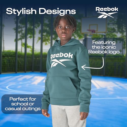 Reebok Boys Fashion Hoodie Sweatshirts 2 Pack Fleece Hoodies for Boys Size 8-203