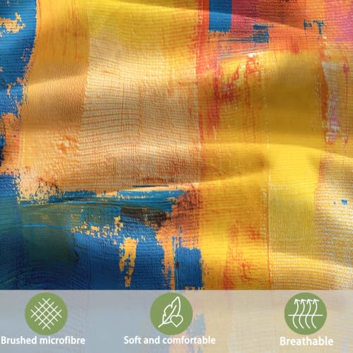 Parure de lit 2 personnes en microfibre infroissable art abstrait