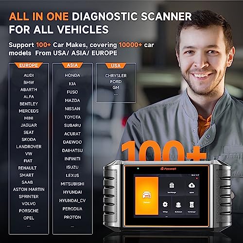 2023 Foxwell Nt726 Obd2 Scanner All System Car Diagnostic Scanner 8 Services Lifetime Free Update Car Scanner Abs Bleeding/Oil/Epb/Sas/D-P-F Regen/Tpms/Throttle Reset Code Reader, Android 9.0 #TOP4