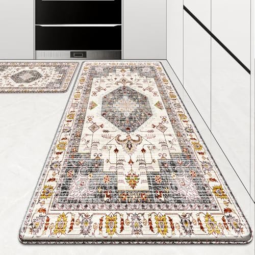 HappyTrends Boho Kitchen Mat,Anti-Fatigue Kitchen Mats for Floor Cushioned Rug for Kitchen Decor Accessories, Non-Slip Mats and Rugs Set for Office,Laundry 17.3″×30″+17.3″×47″,Light Brown HappyTrends Boho Kitchen Mat,Anti-Fatigue Kitchen Mats for Floor Cushioned Rug for Kitchen Decor Accessories, Non-Slip Mats and Rugs Set for Office,Laundry 17.3″×30″+17.3″×47″,Light Brown