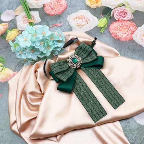 Image of Womens Bow Tie Adjustable Rhinestone Bowtie for Women Ladies Girls Pre-tied Womens Tie for Shirt Suit Uniform