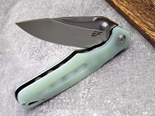 Eafengrow Ef967 Pocket Folding Knife With Pocket Clip Fast Opening Ball Bearing Folder,G10 Handle D2 Blade Edc Tactical Liner Lock Knife Tactical Knife For Outdoor Camping Hiking(Jade) #TOP7