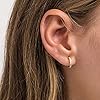 Gold Hoop Earrings,14K Real Goldplated Hoops with AAA Diamond Zirconia For for Women Girls, Small Huggie Hoop Earrings Set for Women, 3 Pairs Sterling Silver 925 Cartilage Hypoallergenic Earring #4