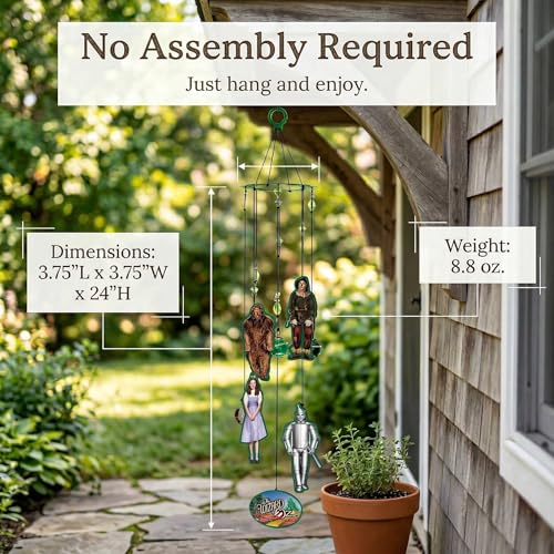 Image of Spoontiques Wizard of Oz Wind Chime - Outdoor Garden Decor - Decorative Chimes for Yard, Garden, Backyard and Patio Decoration