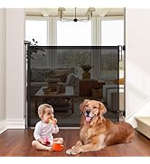 Retractable Baby Gates Extra Wide - 55" Wide x 38" Tall Dog Gates for Stairs & Doorways | Indoor/...