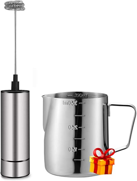 Milk Frother Handheld Battery Operated, Coffee Frother for Milk Foaming, Latte/Cappuccino Frother Mini Frappe Mixer for