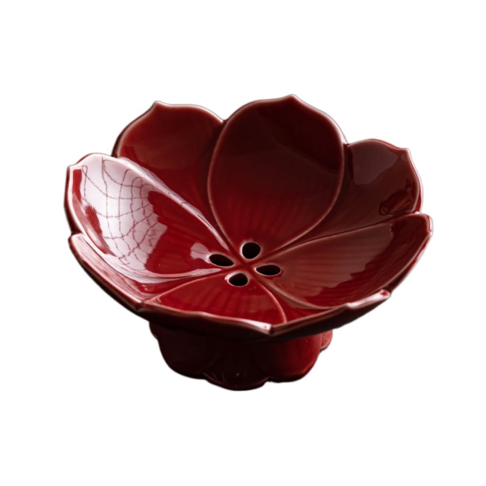 15.5cm Chinese Style Fruit Dish Ceramic Tea Dish Lotus Shaped Dim Sum Dish Household
