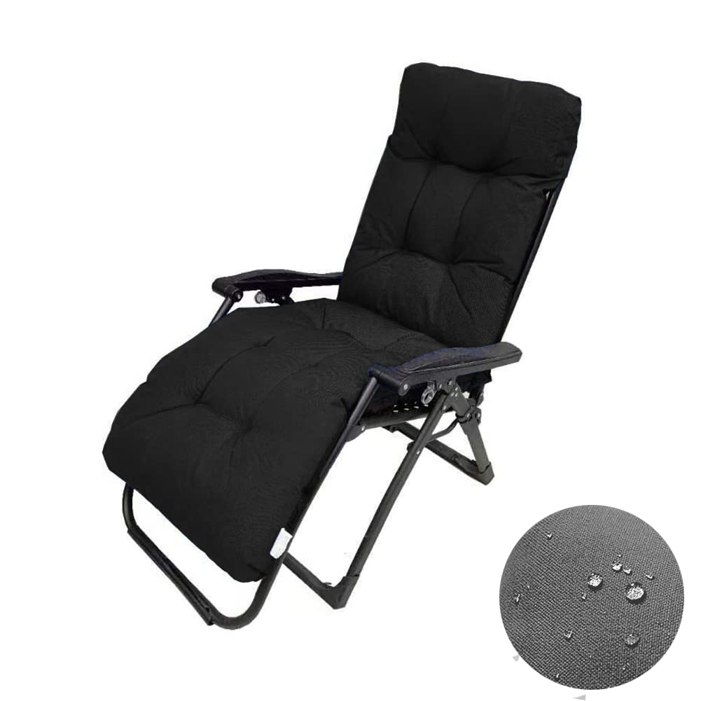 Chaise Lounge Chair Cushions 65inch Long Bench Cushion for Outdoor Furniture,Outdoor Padded Recliner Chair Cushion Non-Slip Back Elastic Sleeve (Black)