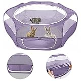 【Valla Plegable】- Esta valla para animales se puede plegar para que quepa en una bolsa de 27 cm de diámetro. La valla se despliega automáticamente debido a la presión del muelle cuando se saca de la bolsa. Es pequeña, ligera y tiene un mango. Ideal para viajar con las mascotas. Nota: Al abrir la caja, por favor, manténgase alejado de los niños y de las caras al abrir la jaula debido a la presión del muelle.