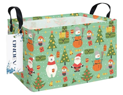 ONOEV Rectangular Christmas Party Gift Basket Cute Storage Box Organization Bin Room Decoration (Christmas tree)