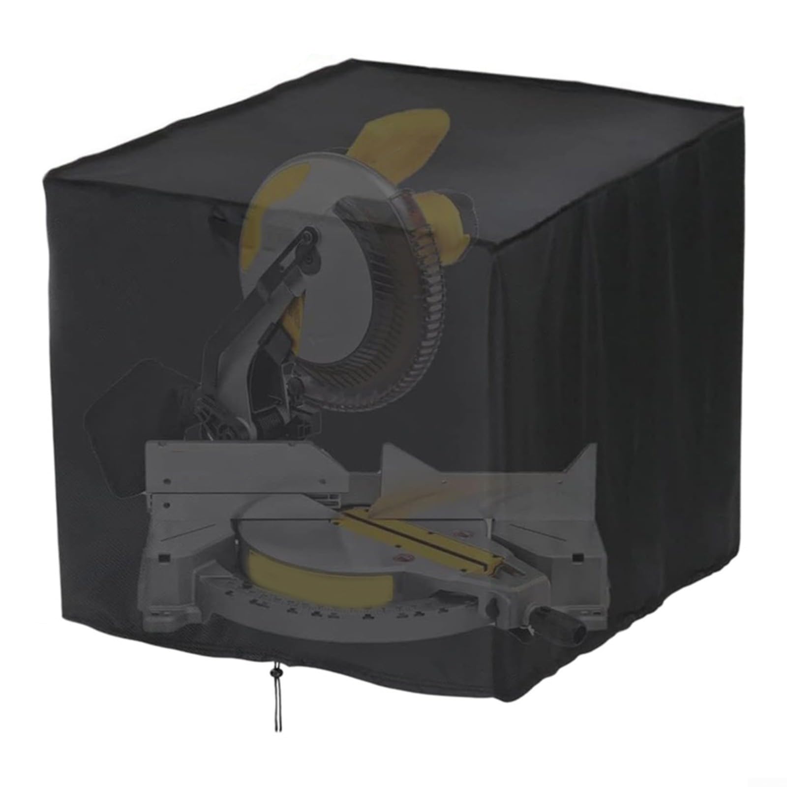Funda protectora Oxford para sierra ingletadora, impermeable, 71 x 61 x 71 pulgadas, cubierta negra con dobladillo elástico para un ajuste seguro al aire libre