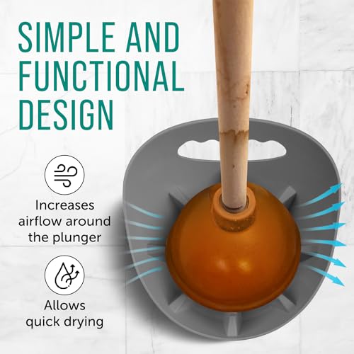 Image of Maplefield Plastic Plunger Tray - Grey, Pack of 2 - Universal Fit & Drip Tray Protection - Easy-to-Clean Plunger Holder