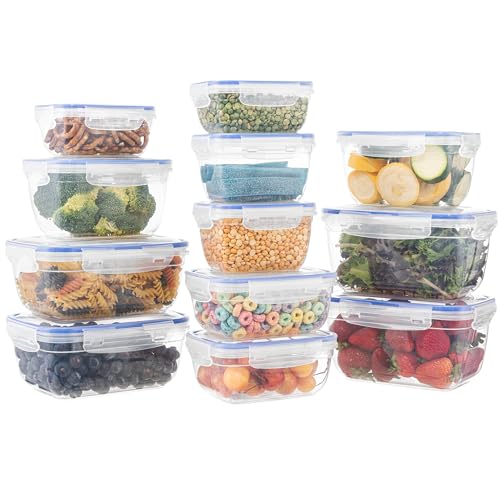 Image of Superio Plastic Food Storage Container Set, BPA Free, Sealed Containers with Airtight Lids for Pnatry, Cupboard, and Fridge- Microwave and Dishwasher Safe (10) (9 Pack)