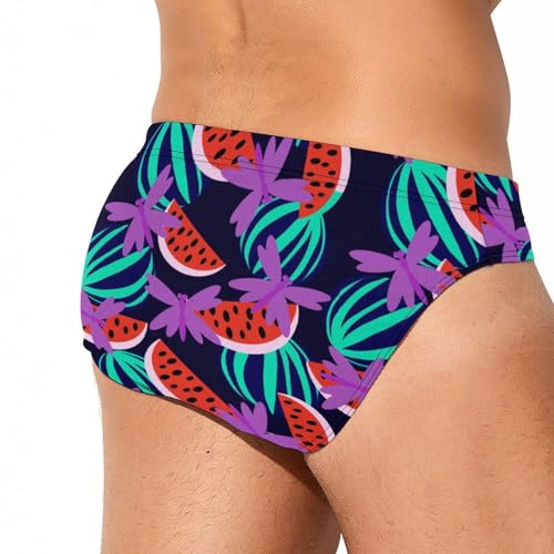 Neon Dragonfly and Watermelon Men's Swimwear Bikini Swim Briefs Swimsuits Trunks Beach Shorts3