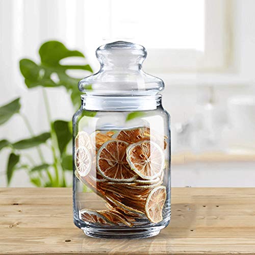 Glass Canister Set for la cocina, los alimentos jarras de almacenamiento con tapa hermética, galleta, caramelo, nueces, aperitivos, cereales tarros, contenedores de almacenamiento de 500 ml (16,9 oz)